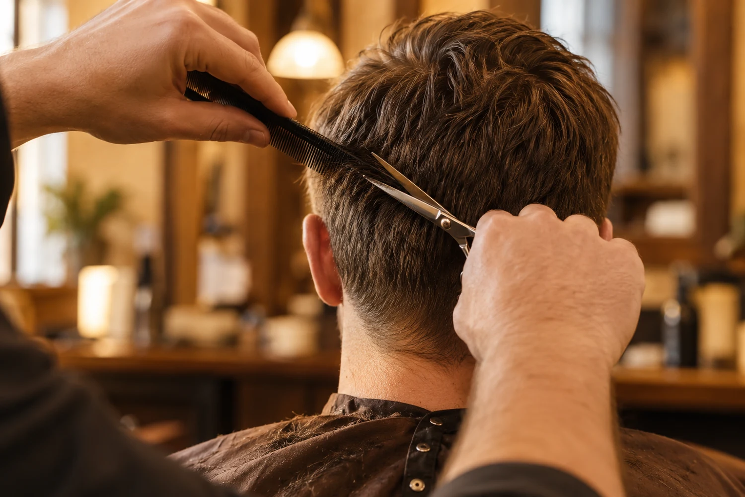 Illustrative adult haircut detail, not a Brothers customer or barber